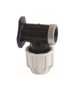20mm MDPE Wall Plate Elbow ½ Inch BSP