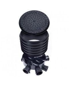 450mm Manhole Chamber 5 Inlet (DFPTE362D x 1) + 1 x 235mm High Riser & Seal (DFPTE363D+S  x 1) + 450mm 35kn Round Cover (DFPTE365 x 1)