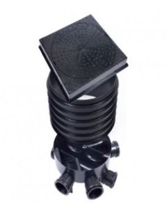 450mm Manhole Chamber 5 Inlet (DFPTE362D x 1) + 2 x 235mm High Risers & Seals (DFPTE363D+S x 2) + 450mm 35kn Pedestrian Square Cover (DFPTE436D x 1)