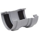 75mm Half Round Gutter Union - Grey