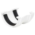 75mm Half Round Gutter Union - White