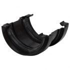 75mm Half Round Gutter Union - Black