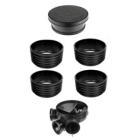 320mm Manhole Chamber x 2 Inlet (DFPTE369D x 1) + 1 x 160mm Riser (DFPTE370D x 4) + 1 x Round Cover & Frame (DFPTE440D x 1)