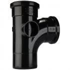 Solvent - 82mm 90° T/S Branch Black - Polypipe
